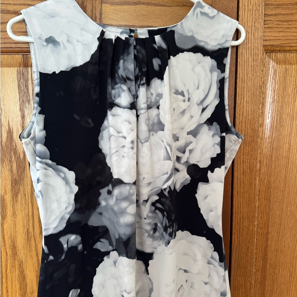 Calvin Klein Black and White Floral Blouse